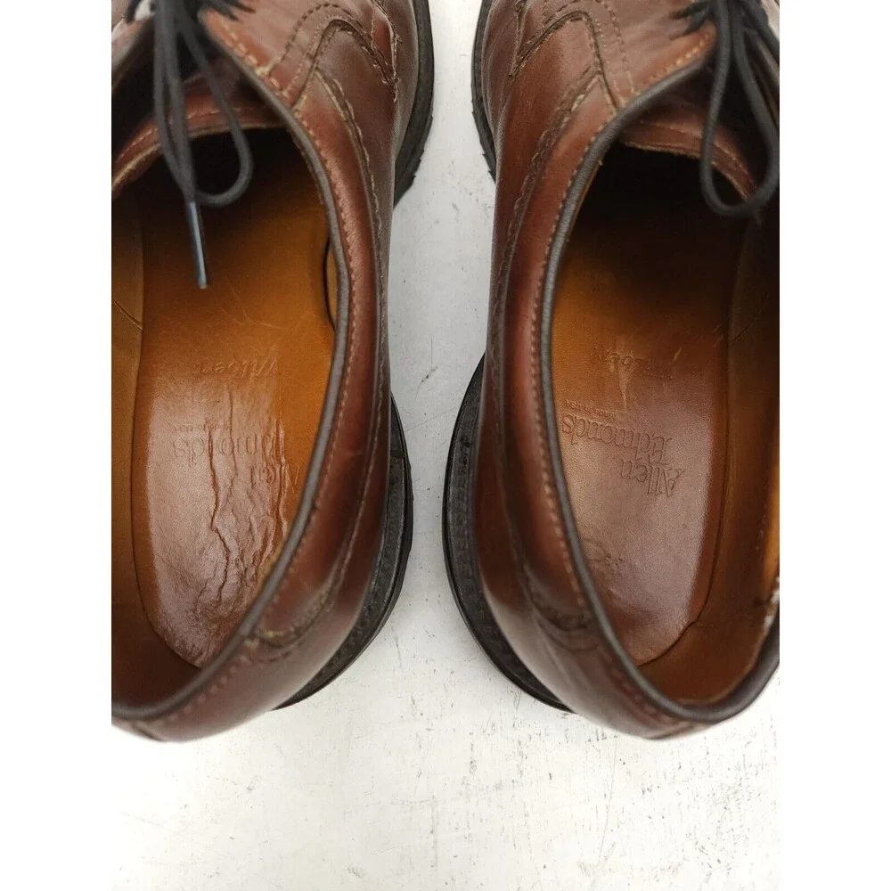 Allen Edmonds Wilbert Brown Calf Leather Oxford Derby Shoes 10 D